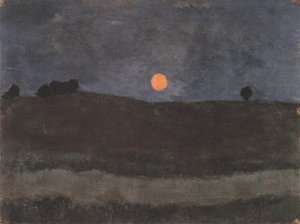 Mond über Landschaft